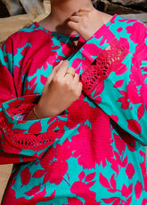 Vibrant Floral 2 Piece Lawn Suit - Stitched